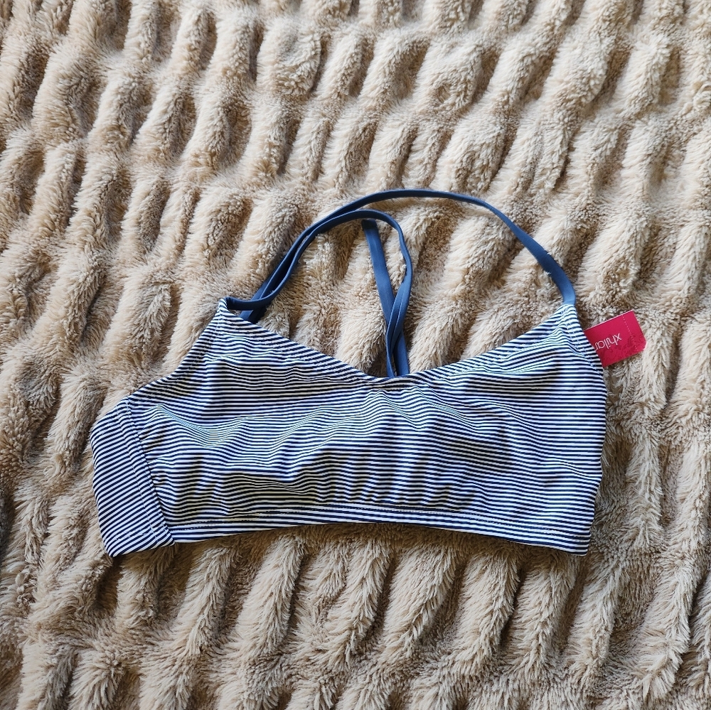 xhilaration size d/DD swimsuit top blue navy criss cross back